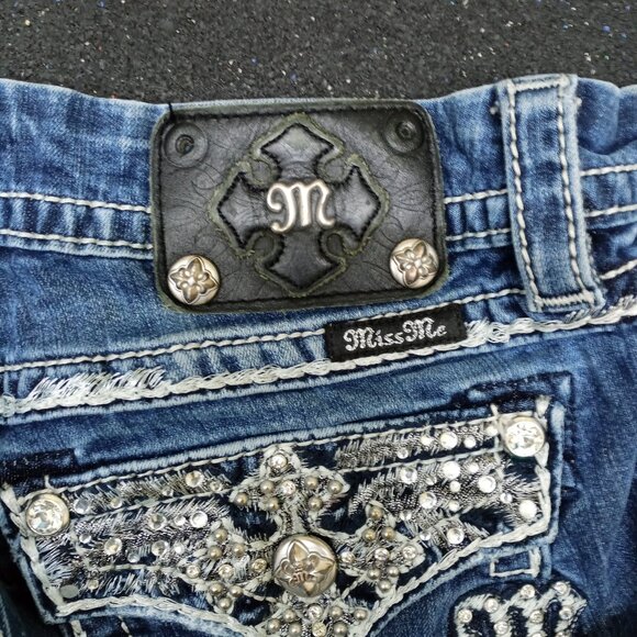 MISS ME jeans Mid Rise Boot Cut size 27 Inseam 31 - Picture 7 of 7